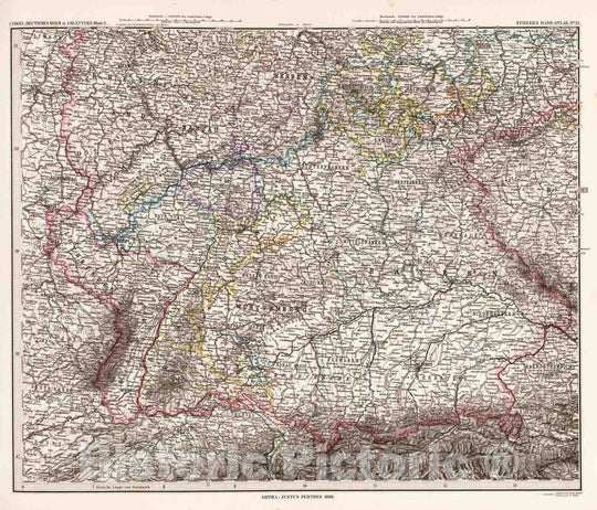 Historic Map : Germany, 1880 Deutsche Reich in 4 Blattern. Blatt 3. (German Empire). , Vintage Wall Art