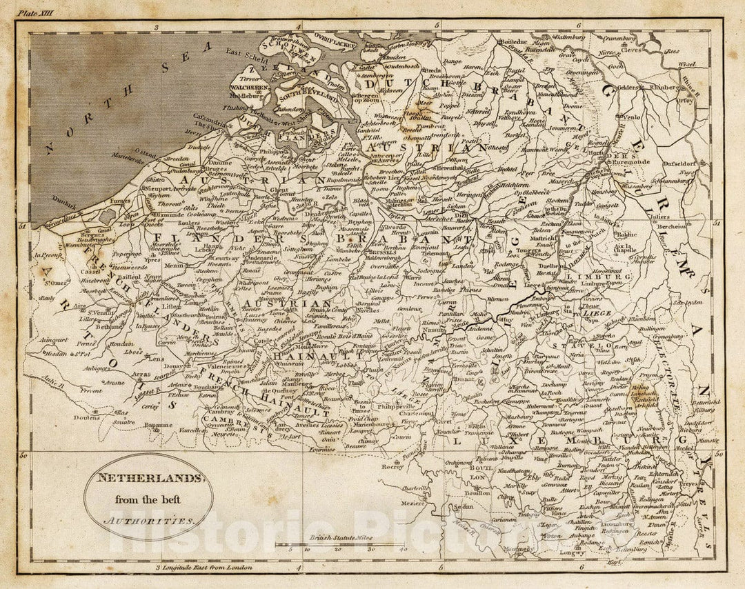 Historic Map : 1816 Netherlands From The Best Authorities - Vintage Wall Art