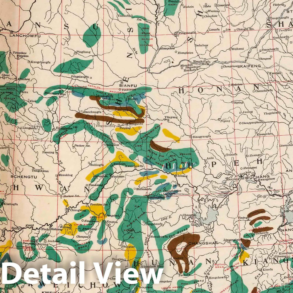 Historic Map : National Atlas - 1917 Forestry Map of China. - Vintage Wall Art