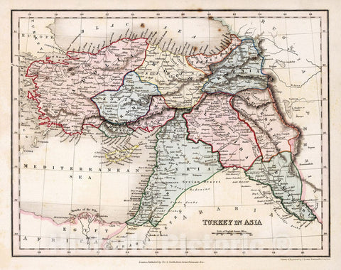 Historic Map : 1832 Turkey in Asia. v1 - Vintage Wall Art
