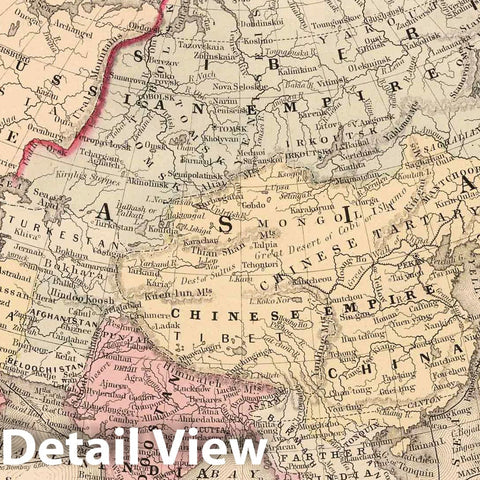 Historic Map : 1868 Map of Asia showing its Gt. Political Divisions - Vintage Wall Art