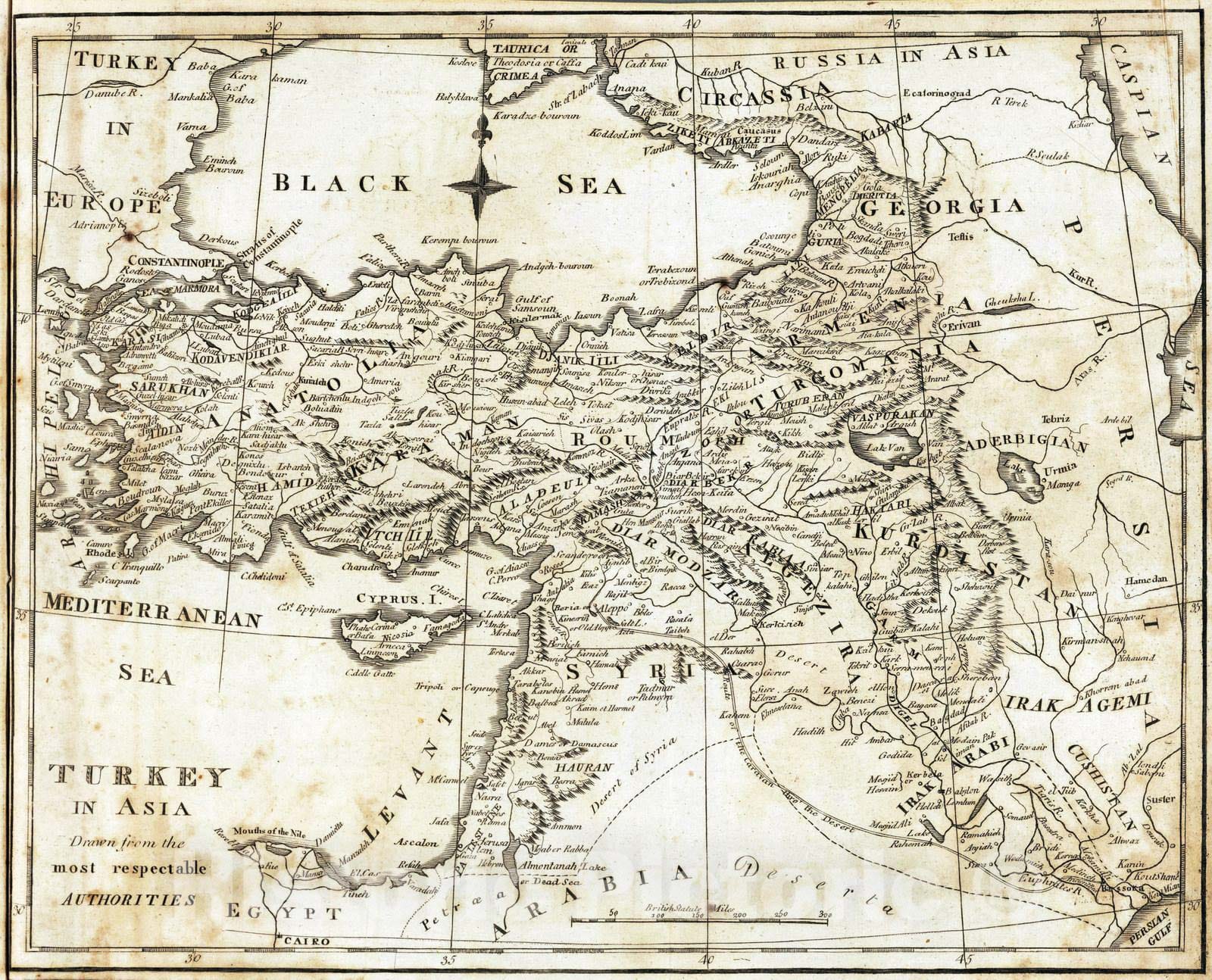 Historic Map : 1816 Turkey In Asia - Vintage Wall Art