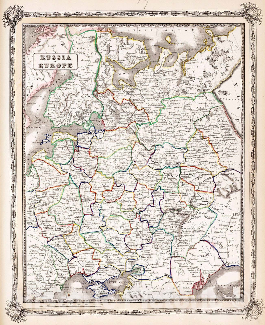 Historic Map : 1848 Russia in Europe. v1 - Vintage Wall Art