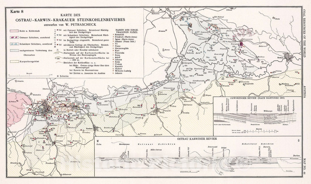 Historic Map : Geologic Atlas - 1913 Coal Fields No. 8, Austria. Coal Resources of the World. - Vintage Wall Art