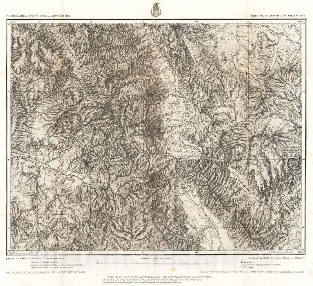 Historic Wall Map : National Atlas - 1875 Topographical Sketch.Diversion of The Colorado River. - Vintage Wall Art