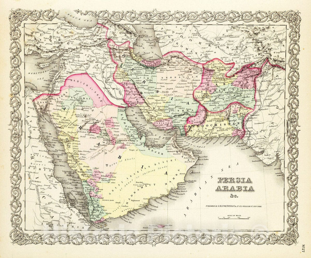 Historic Map : 1856 Persia Arabia & c. - Vintage Wall Art