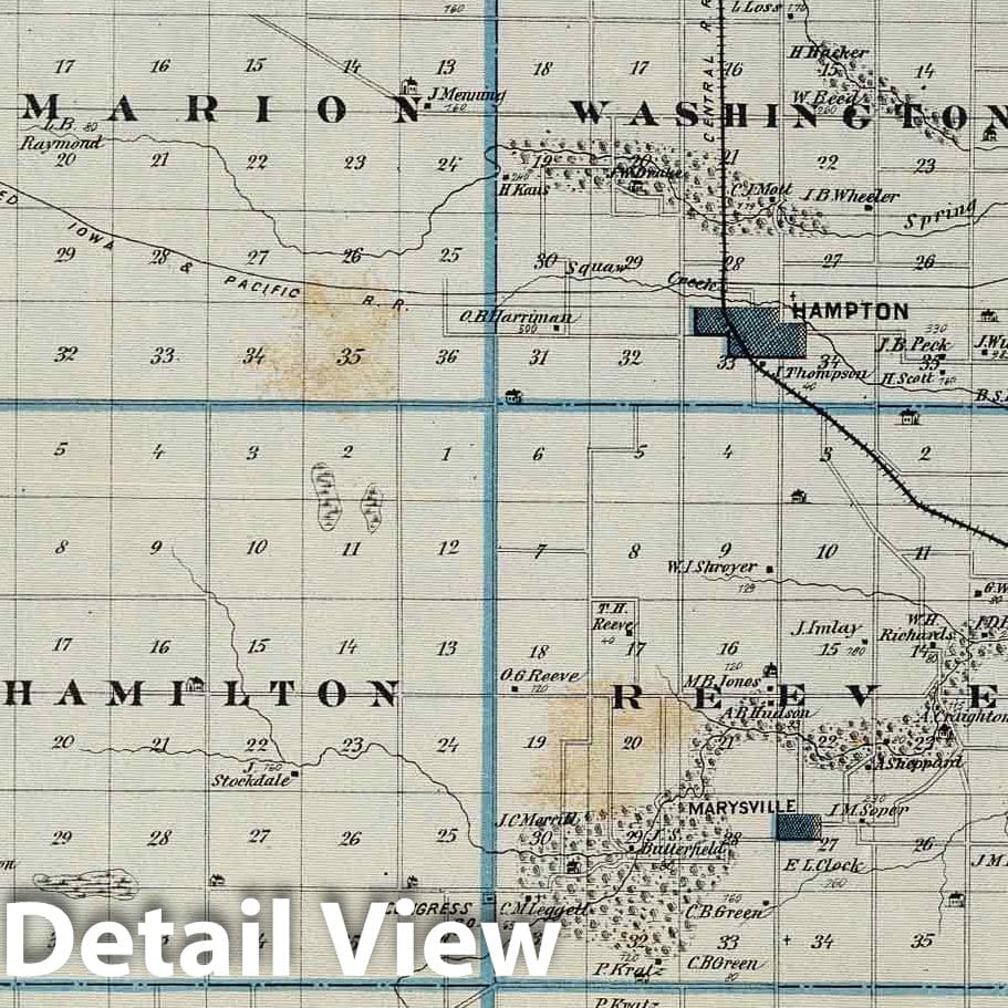 Historic Map : 1875 Map of Franklin County, State of Iowa. - Vintage Wall Art