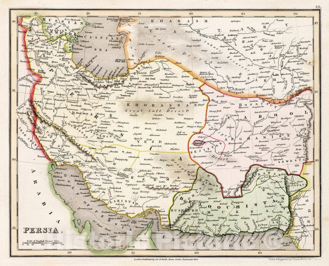 Historic Map : 1832 Persia. - Vintage Wall Art