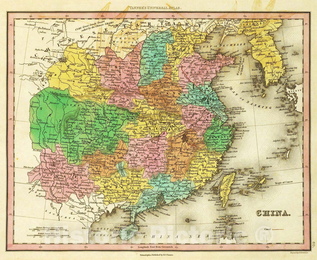 Historic Map : 1836 China. - Vintage Wall Art