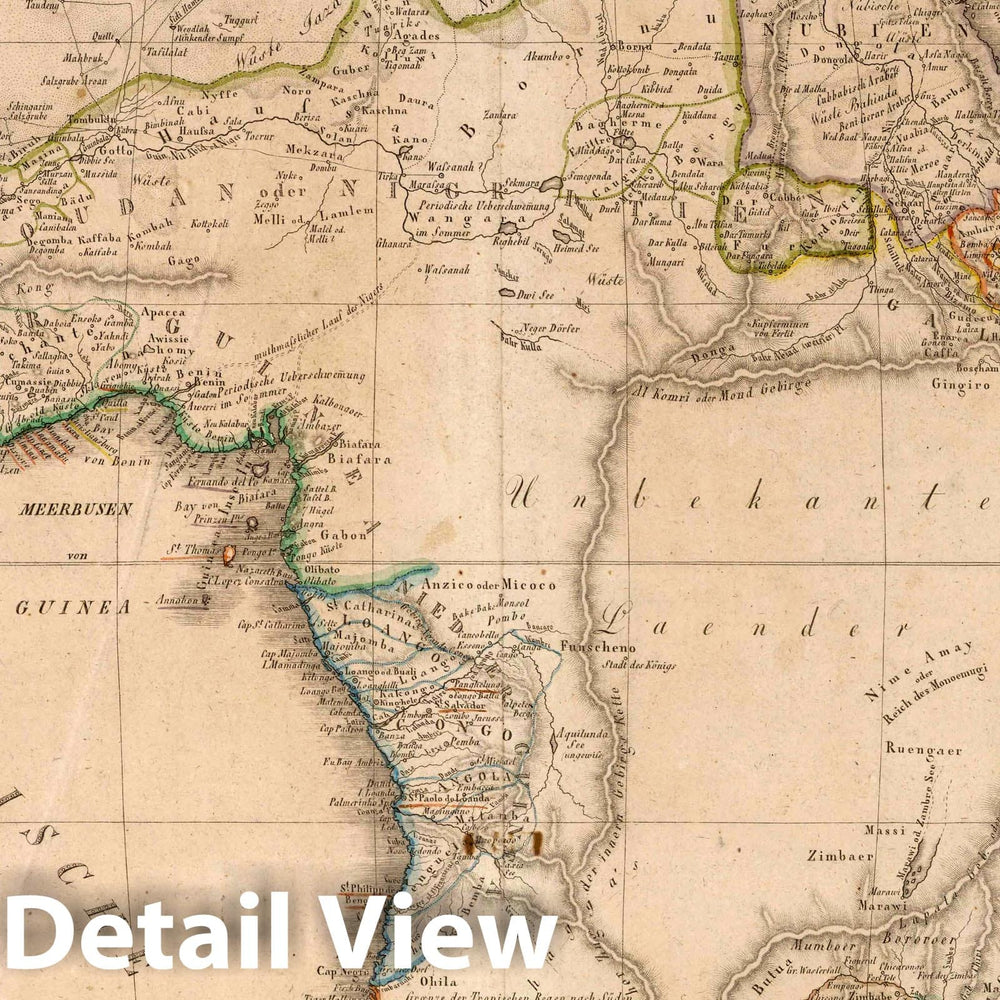 Historic Map : 1821 XLVIII. Africa. - Vintage Wall Art