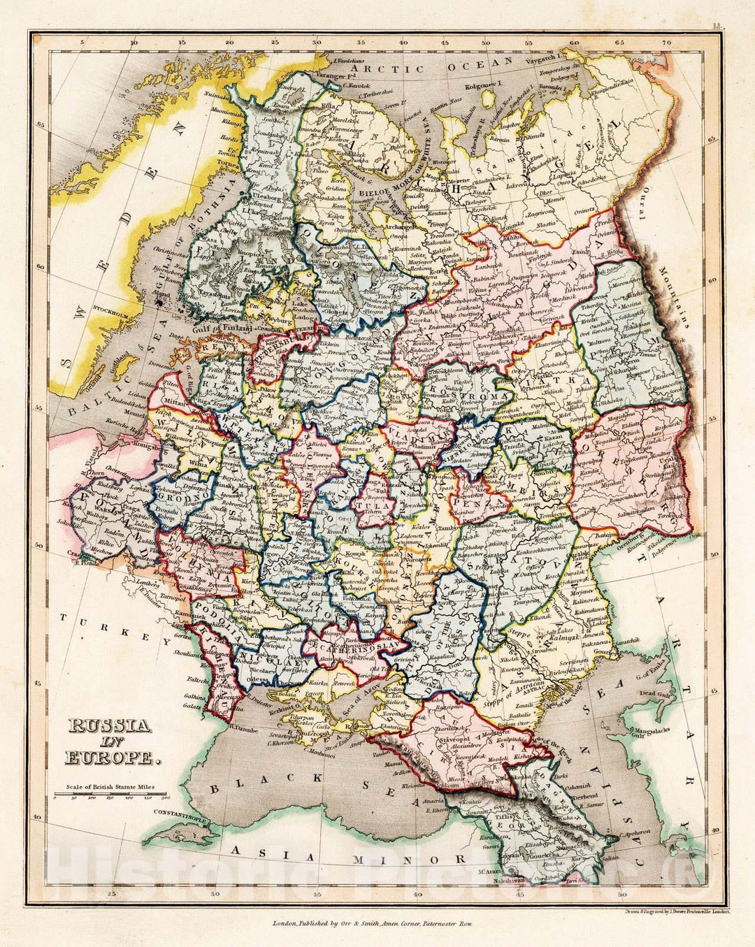 Historic Map : 1832 Russia in Europe. - Vintage Wall Art