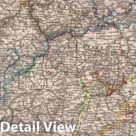 Historic Map : 1879 Sud-West Deutchland und Schweiz. (Southwest Germany and Switzerland - Northern Sheet). - Vintage Wall Art