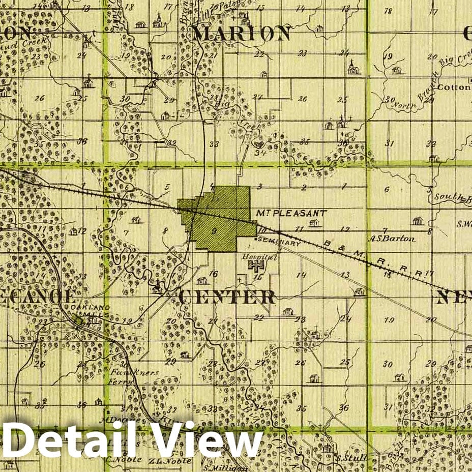 Historic Map : 1875 Map of Henry County, State of Iowa. - Vintage Wall Art