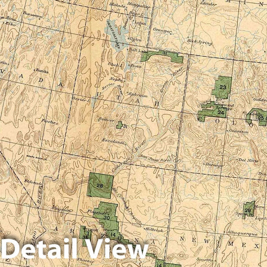 Historic Map : Geologic Atlas - 1900 Plate I. The Forest Reserves and National Parks in Western United States, 1899. - Vintage Wall Art