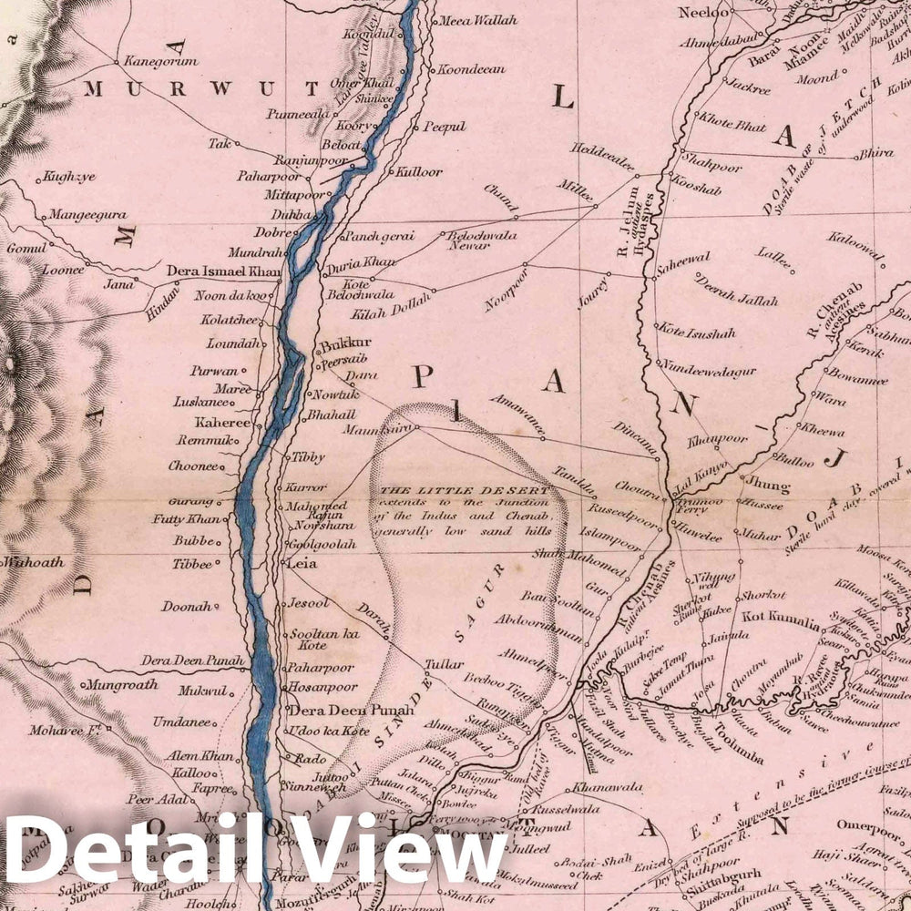 Historic Map : 1856 India XII. The Punjab with part of Afghanistan, Kashmeer, Sinde &c. - Vintage Wall Art