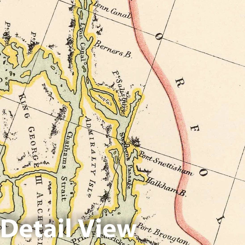 Historic Map : 1831 Herbert's Colonial Manuscript Southern Alaska (portion). - Vintage Wall Art