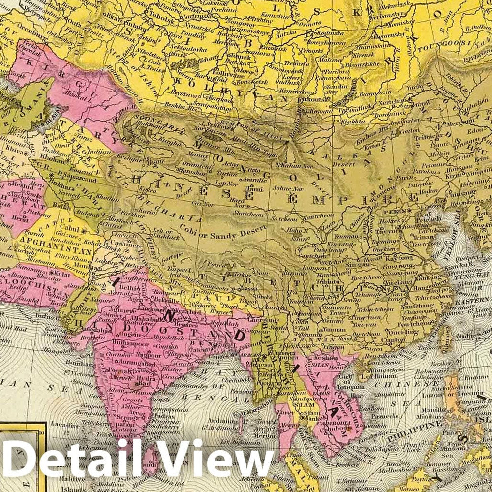 Historic Map : 1846 Asia : Vintage Wall Art