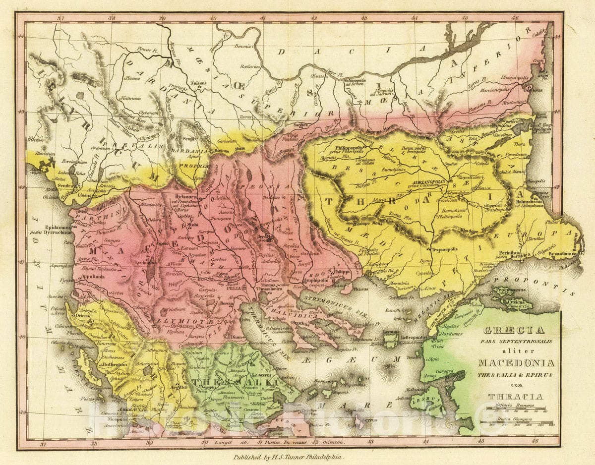 Historic Map : Greece; Macedonia, Crete 1826 Graecia Pars Septentrionalis aliter Macedonia, Thessalia & Epirus cum Tracia. (1826) , Vintage Wall Art