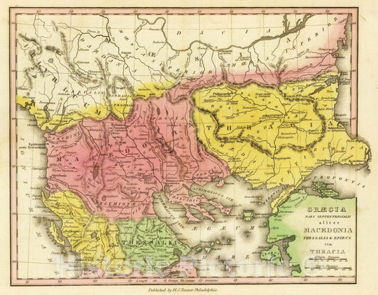 Historic Map : Greece; Macedonia, Crete 1826 Graecia Pars Septentrionalis aliter Macedonia, Thessalia & Epirus cum Tracia. (1826) , Vintage Wall Art