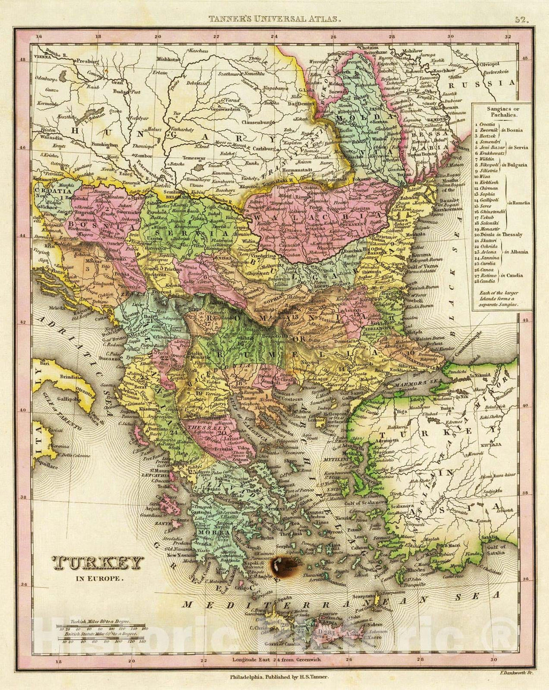 Historic Map : 1836 Turkey In Europe. - Vintage Wall Art