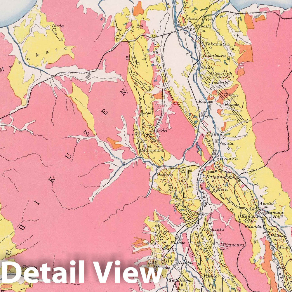 Historic Map : Geologic Atlas - 1913 Chikuho, Japan. Coal Resources of the World. - Vintage Wall Art