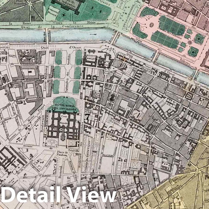 Historic Map : 1865 Western Division of Paris. - Vintage Wall Art