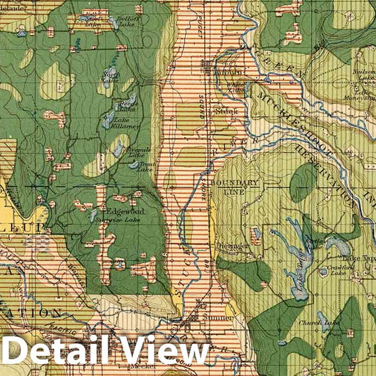 Historic Map : Geologic Atlas - 1900 Plate CXXIX. Tacoma Quadrangle, Washington, Land Classification and Density of Standing Timber. - Vintage Wall Art