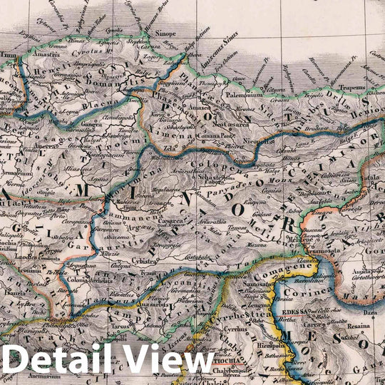 Historic Map : Turkey, Cyprus 1833 14. Aste Mineure Ancienne, l'Armenie, la Syrie, la Mesopotemie &. , Vintage Wall Art