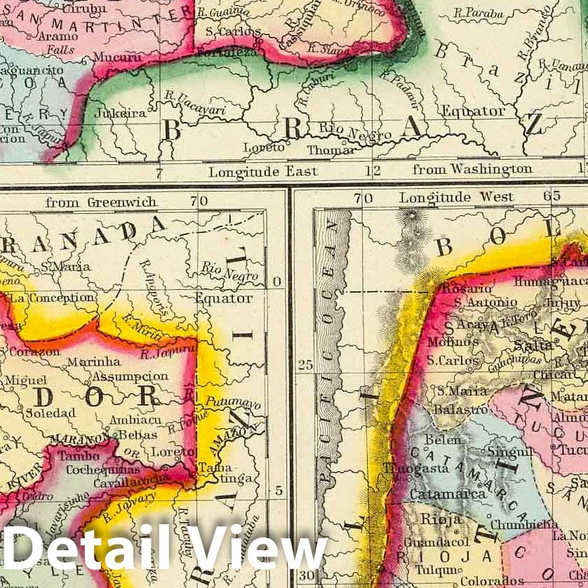 Historic Map : 1860 Map Of New Granada, Venezuela, And Guiana. - Vintage Wall Art