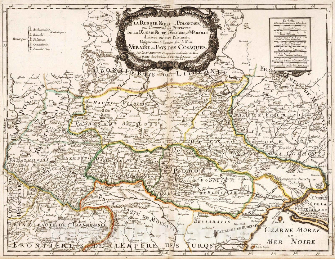 Historic Map : 1706 Black Russia, Ukraine. - Vintage Wall Art