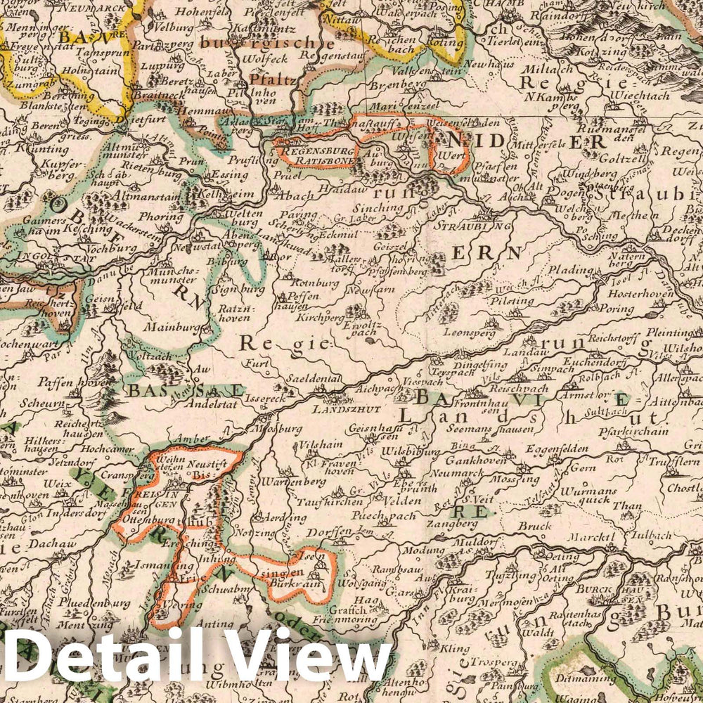 Historic Map : 1703 Bavaria, Germany. - Vintage Wall Art