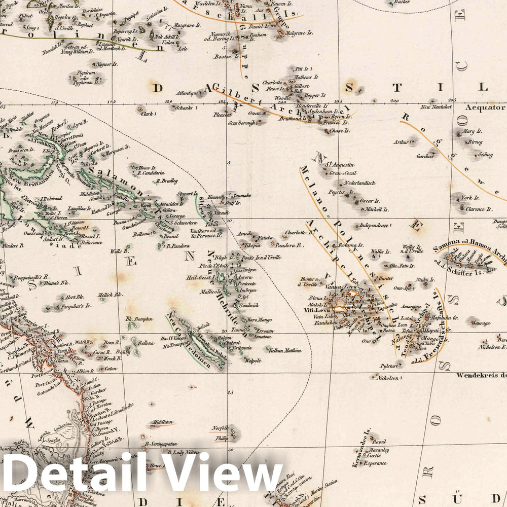 Historic Map : Australia, Oceania 1847 Sud=Amerika nach den neuesten quellen entworfen von A.H. Kohler v1 , Vintage Wall Art