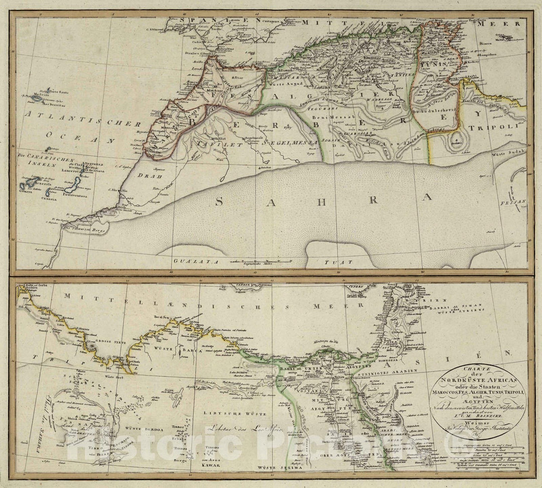 Historic Map : 1817 XLIX. North Coast of Africa. - Vintage Wall Art