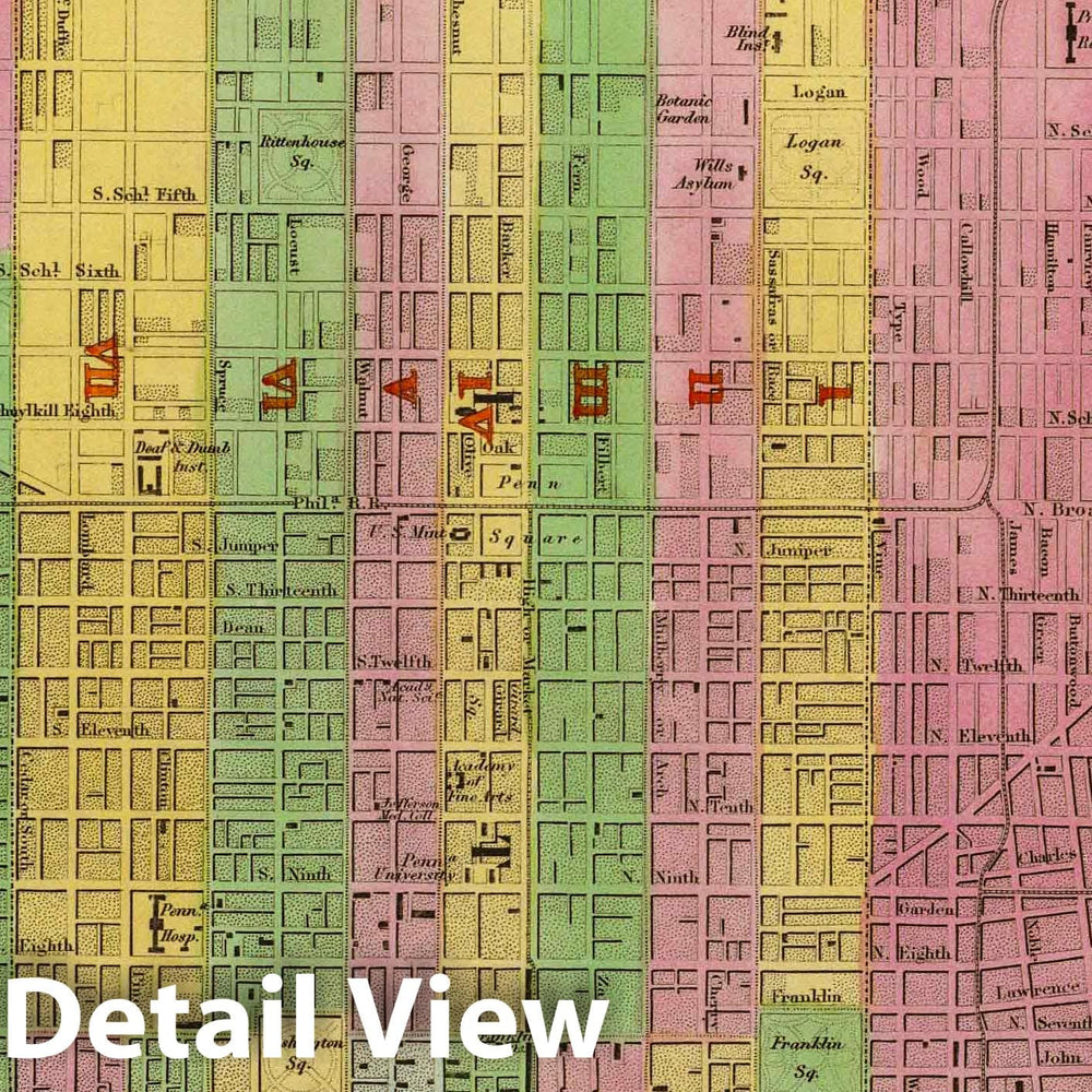 Historic Map : 1841 Philadelphia. - Vintage Wall Art