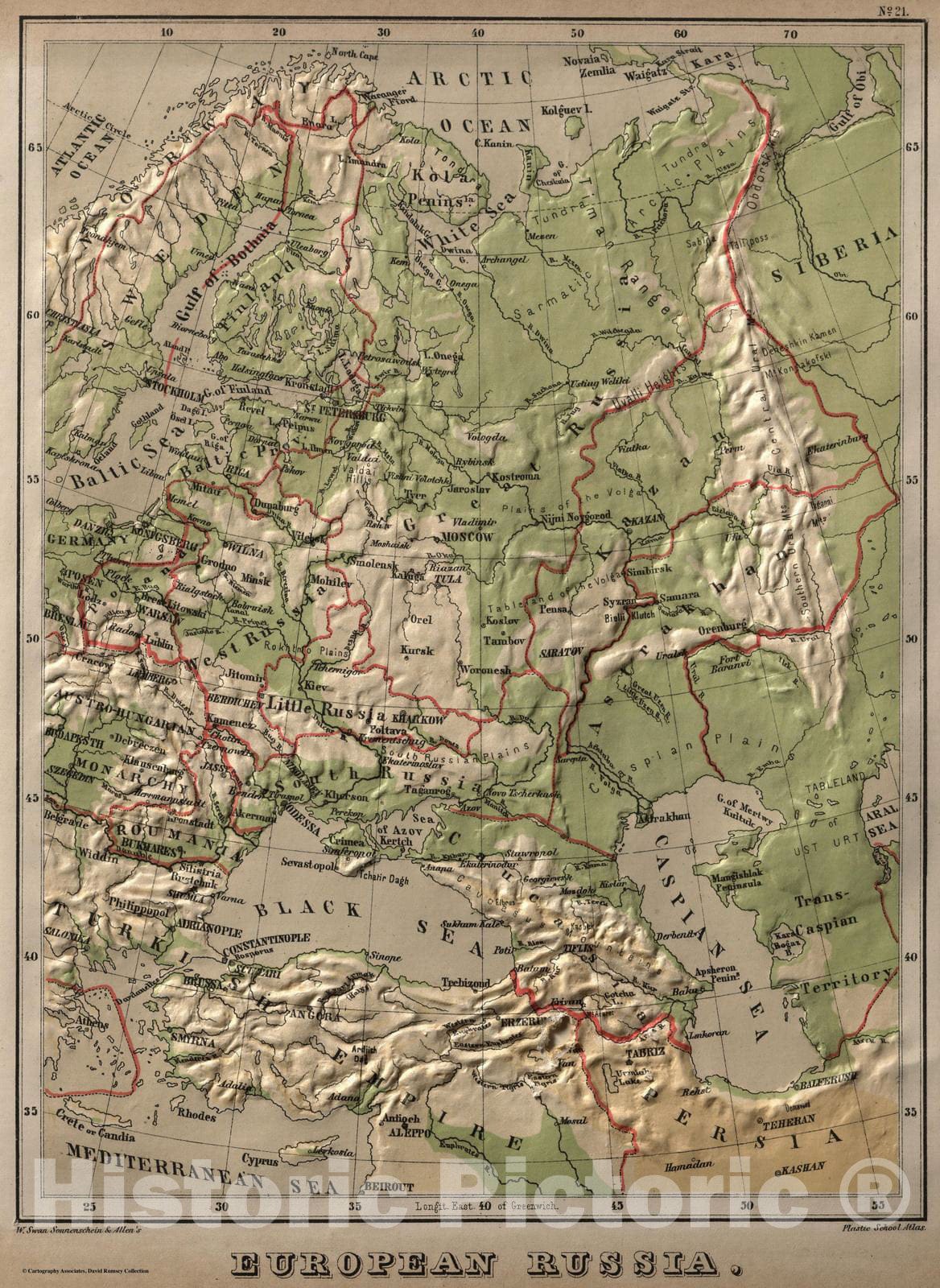 Historic Map : 1880 European Russia. v1 - Vintage Wall Art