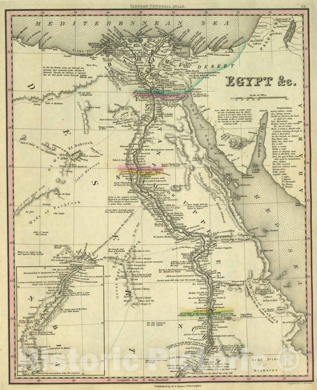 Historic Map : 1836 Egypt &c. - Vintage Wall Art