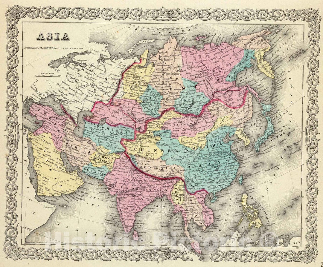 Historic Map : 1856 Asia. - Vintage Wall Art