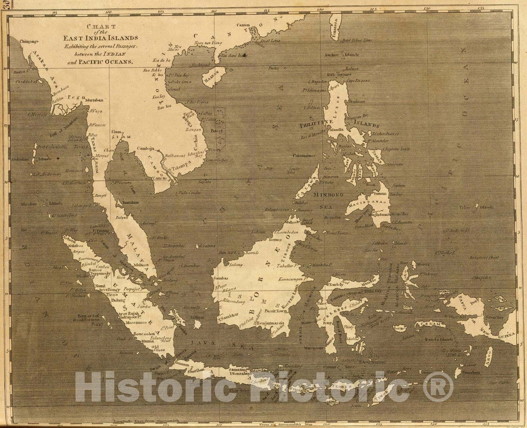 Historic Map : 1804 East India Islands. - Vintage Wall Art