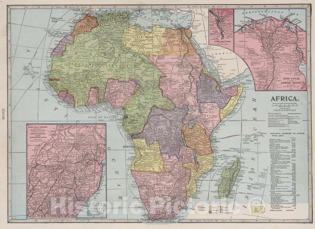 Historic Map : 1925 Africa. - Vintage Wall Art