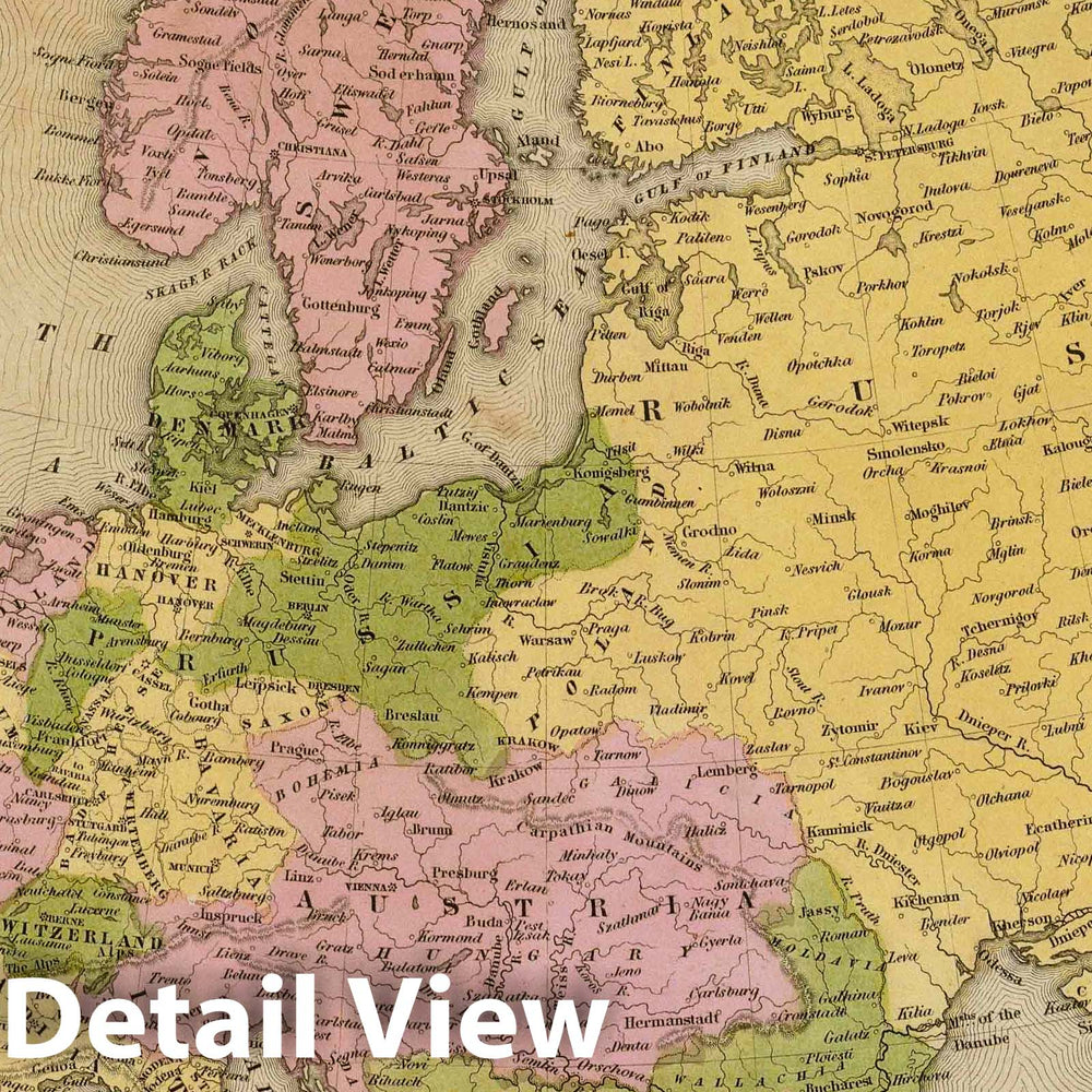 Historic Map : 1841 Europe : Vintage Wall Art