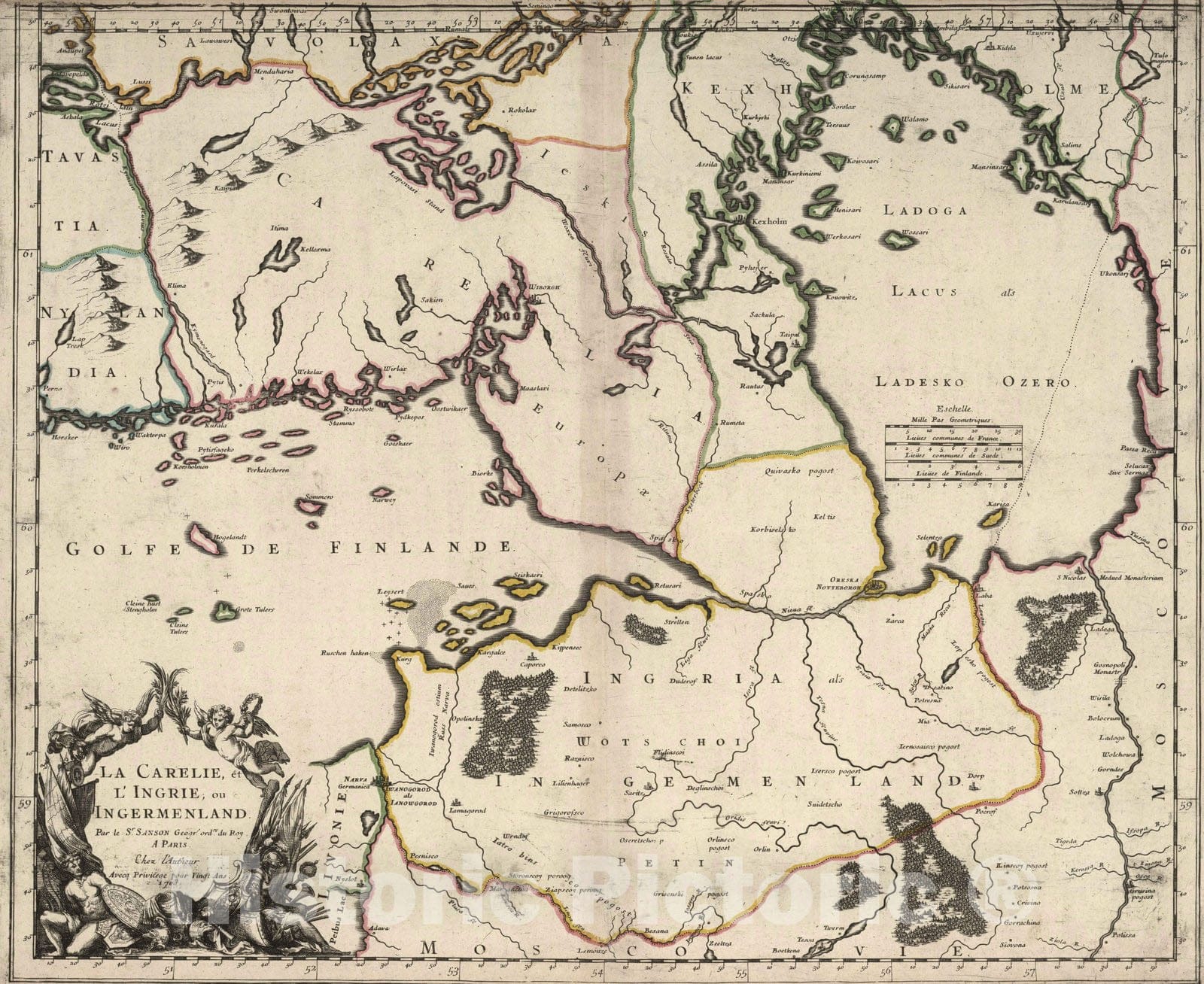 Historic Map : 1703 Ingermenland, Finland, Estonia. - Vintage Wall Art