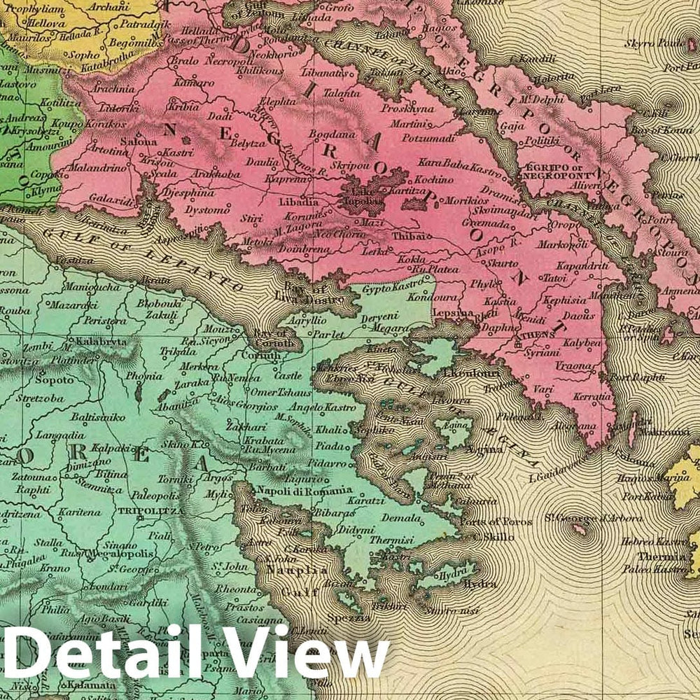 Historic Map : 1836 Greece. - Vintage Wall Art