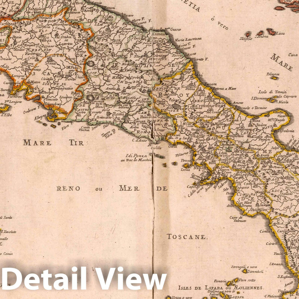 Historic Map : 1697 Italy. - Vintage Wall Art