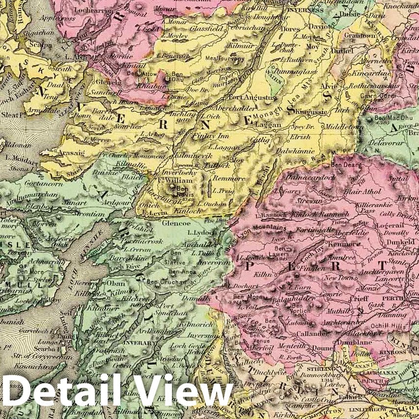 Historic Map : 1856 Scotland. - Vintage Wall Art