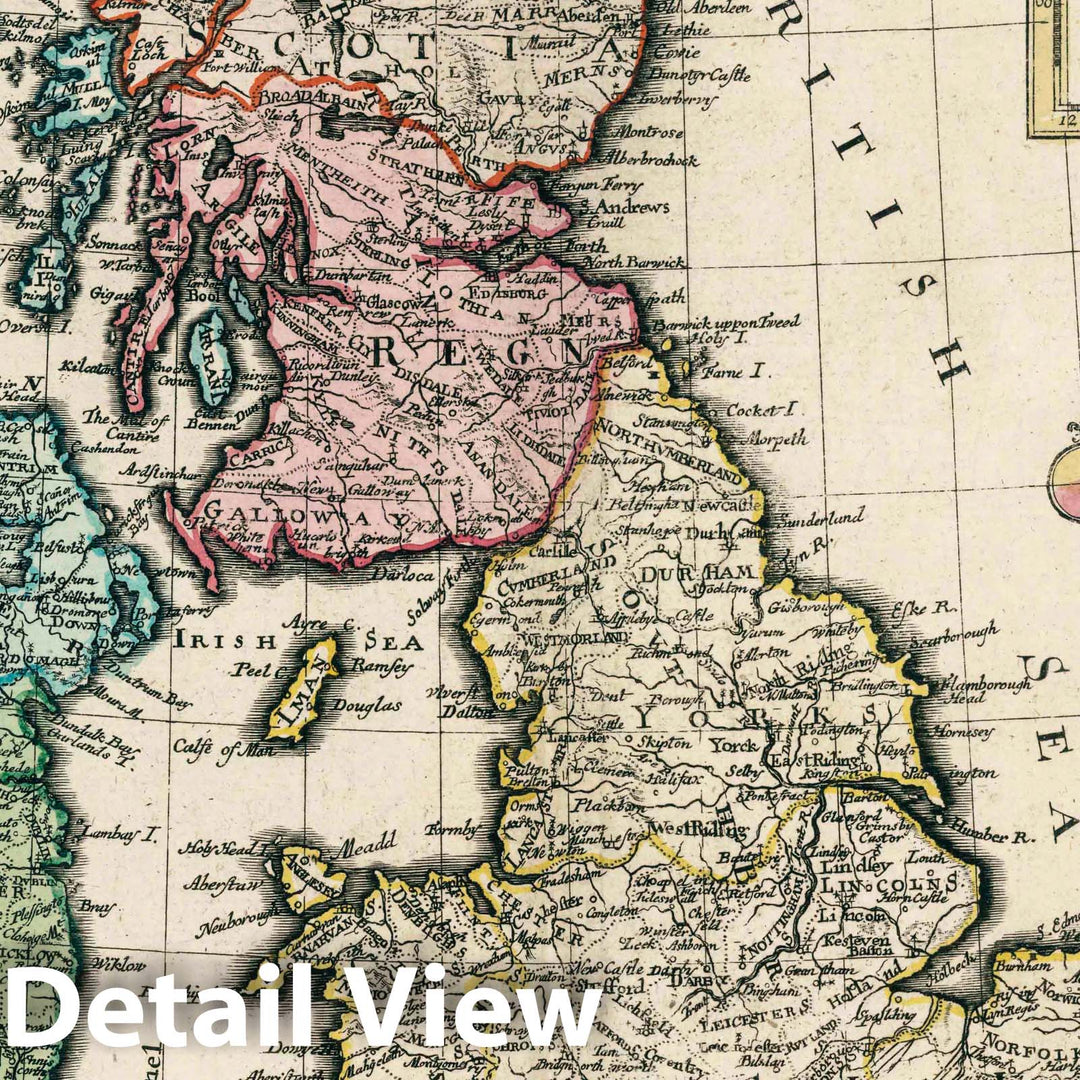 Historic Map : Great Britain, , Europe 1753 Tabula geographica Britanniae , Vintage Wall Art