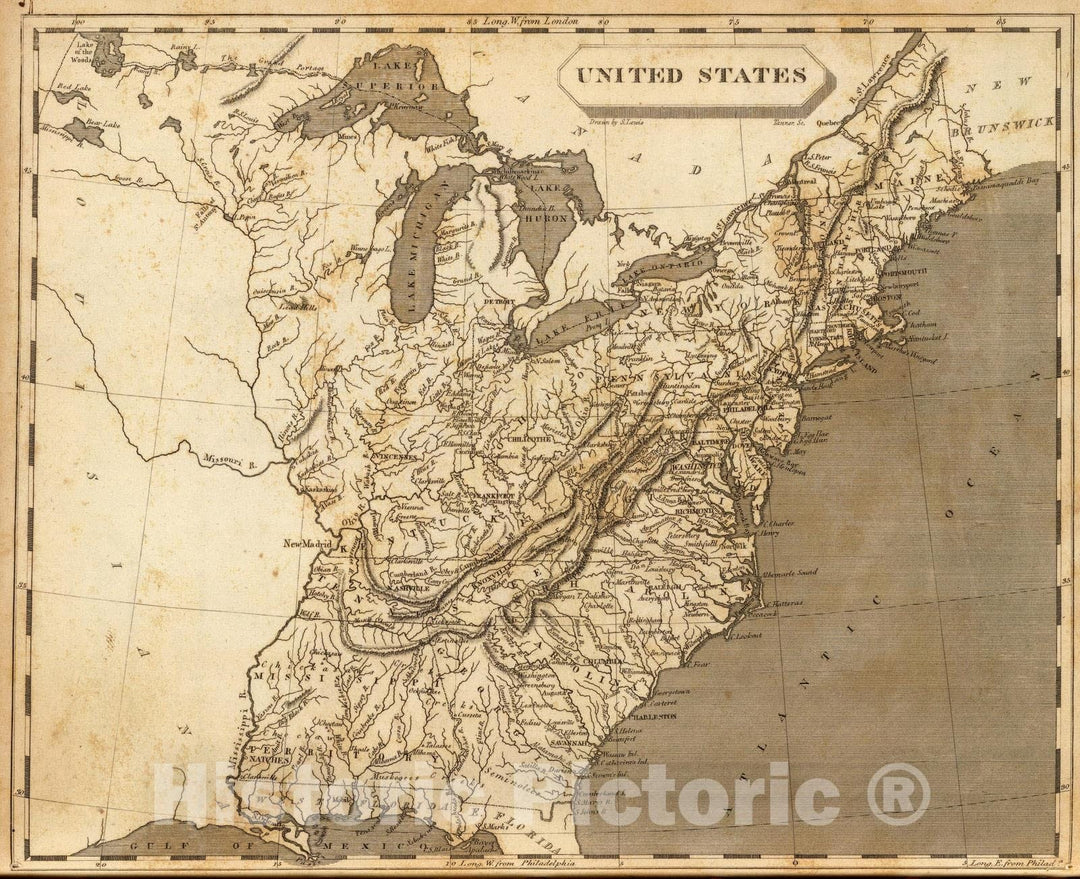 Historic Map : 1804 United States. - Vintage Wall Art