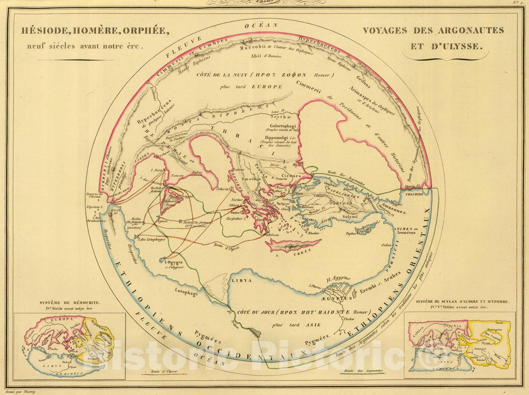 Historic Map : Greece; Turkey, Mediterranean 1837 Geographie des Grecs Primitive. , Vintage Wall Art