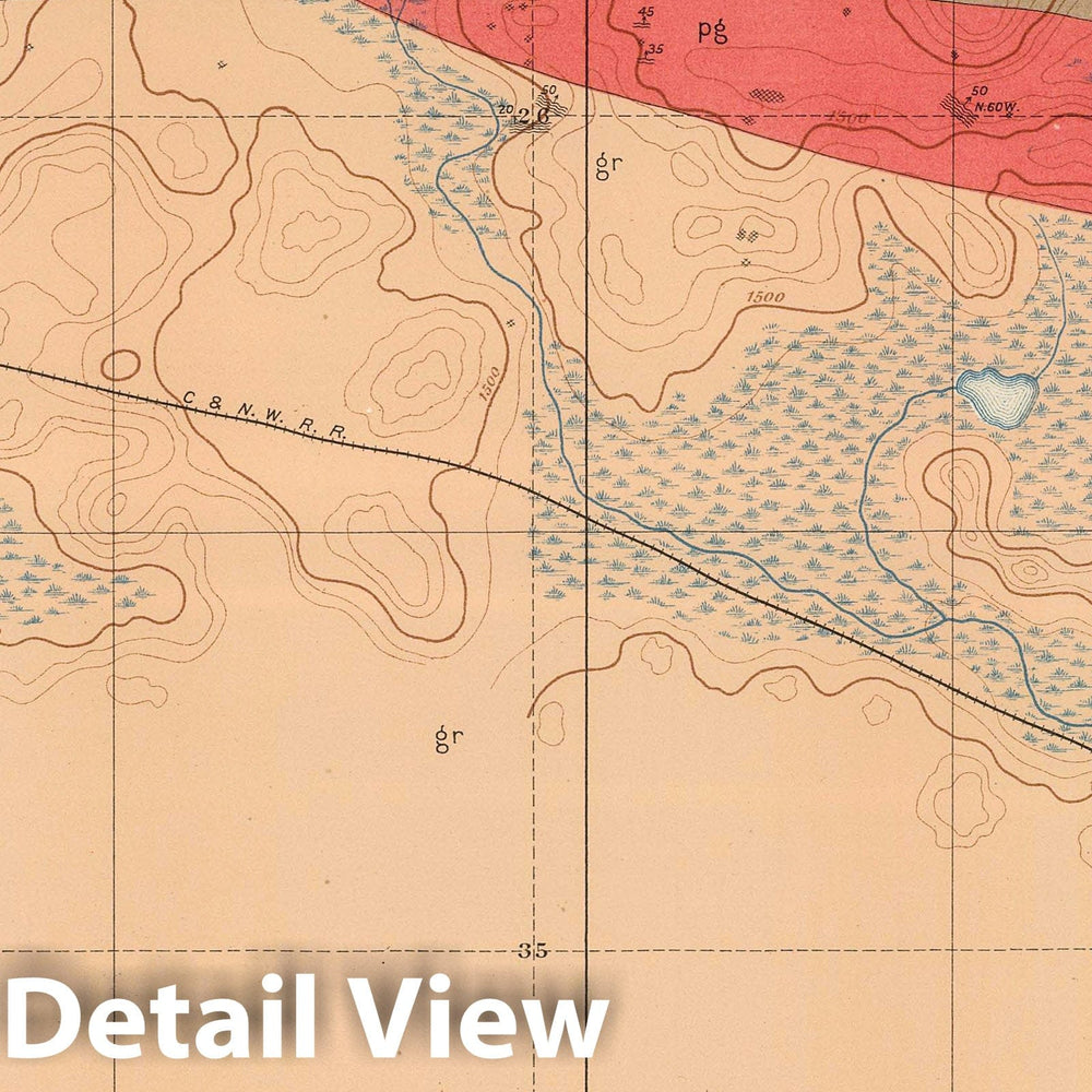 Historic Map : Geologic Atlas - 1896 Detailed Geology Sheet XXIX. - Vintage Wall Art