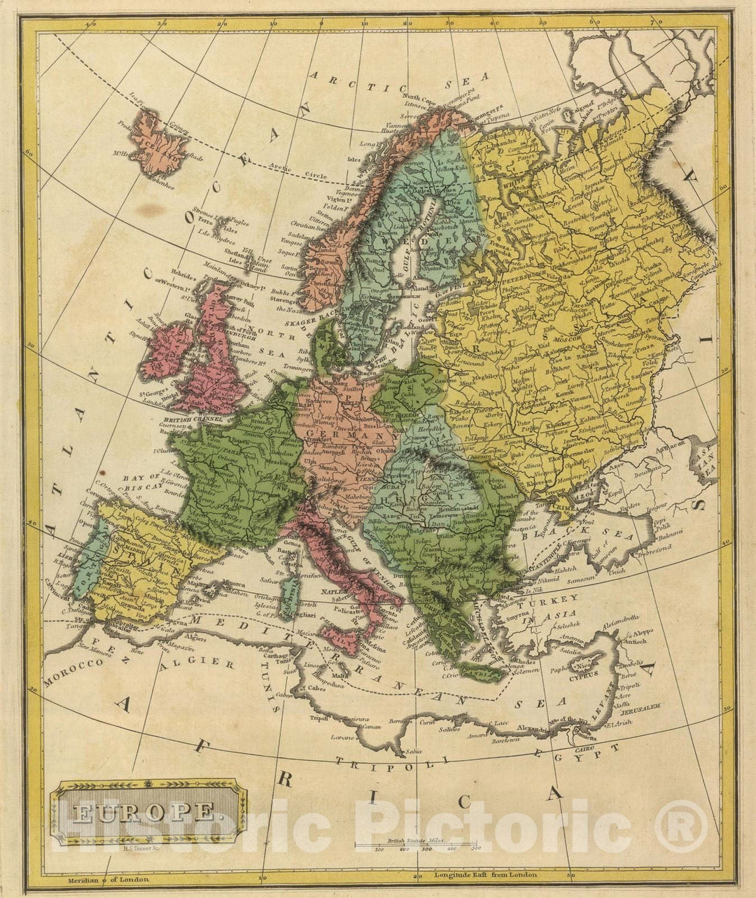 Historic Map : 1816 Europe. v2 - Vintage Wall Art