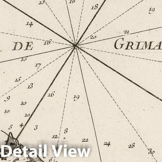 Historic Map : France , Saint-Tropez France, Provence 1764 Plan de St Torpez et entree du golfe de Grimaud. , Vintage Wall Art